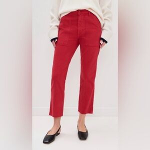 AMO Easy Trouser Pants “Surplus” Red Crop Size 25 NWOT